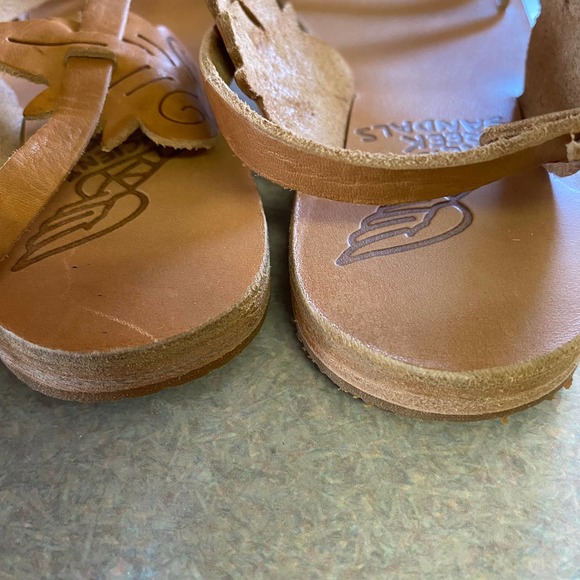 Ancient Greek Sandals Nude Tooled Leather Size 7 Bohemian - Picture 4 of 8